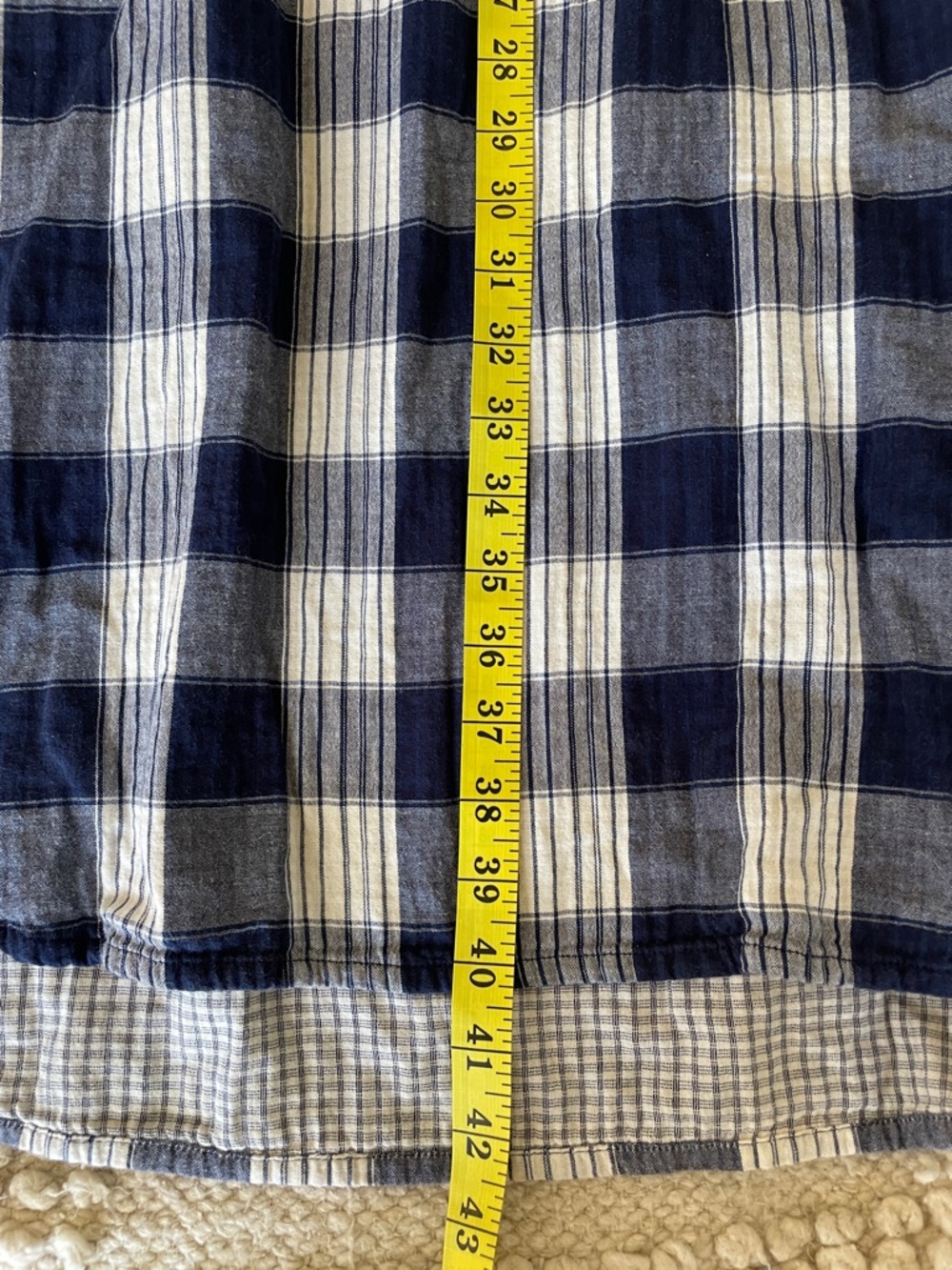Toast UK Navy plaid cotton dress size medium. - Picture 6 of 8